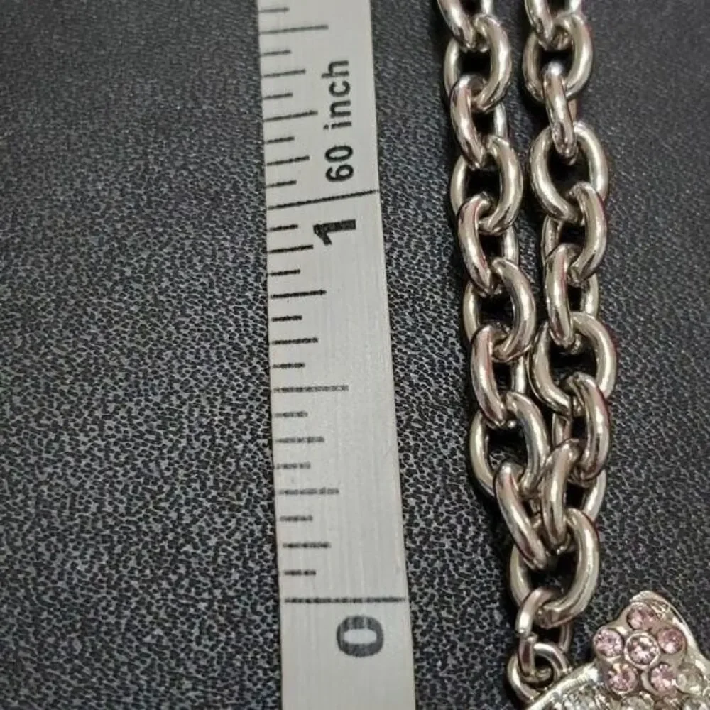 Silver Tone Chain Hello Kitty Charm Bracelet 7